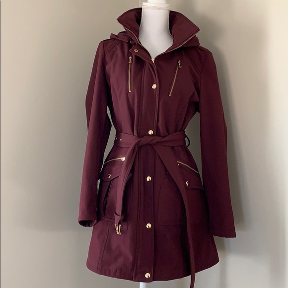 MICHAEL Michael Kors Jackets & Blazers - Michael Kors | Softshell Hooded Trench Coat | Burgundy | Large